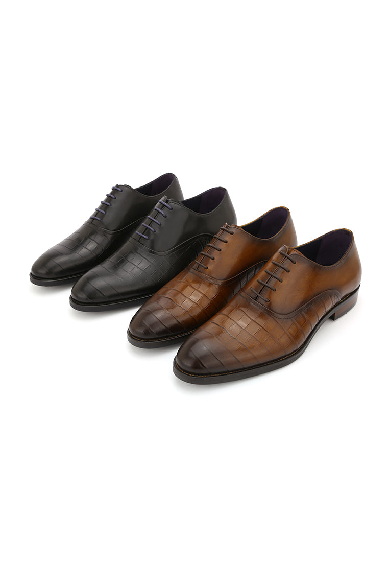 Rad Russel Croc Impression Lace-Up Oxfords