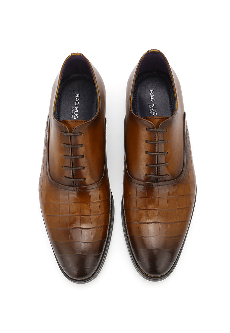 Rad Russel Croc Impression Lace-Up Oxfords