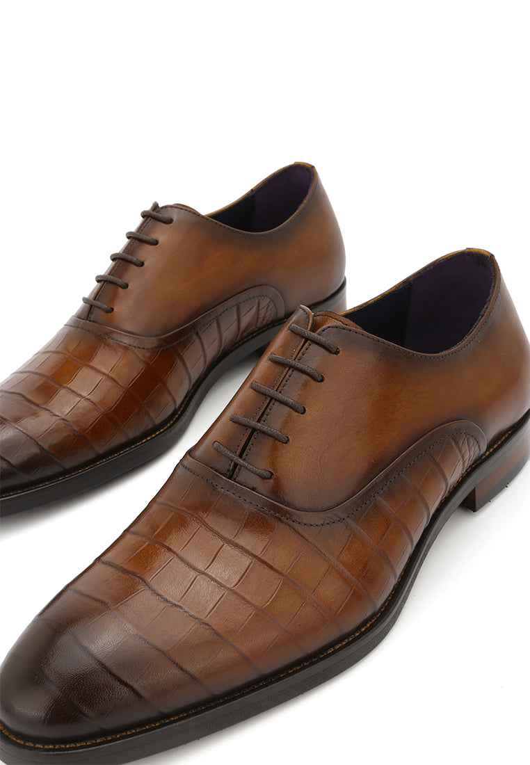 Rad Russel Croc Impression Lace-Up Oxfords