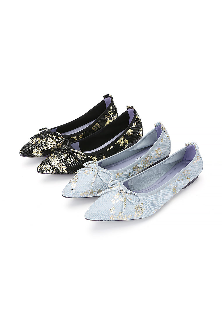 Floral Pointed Flats