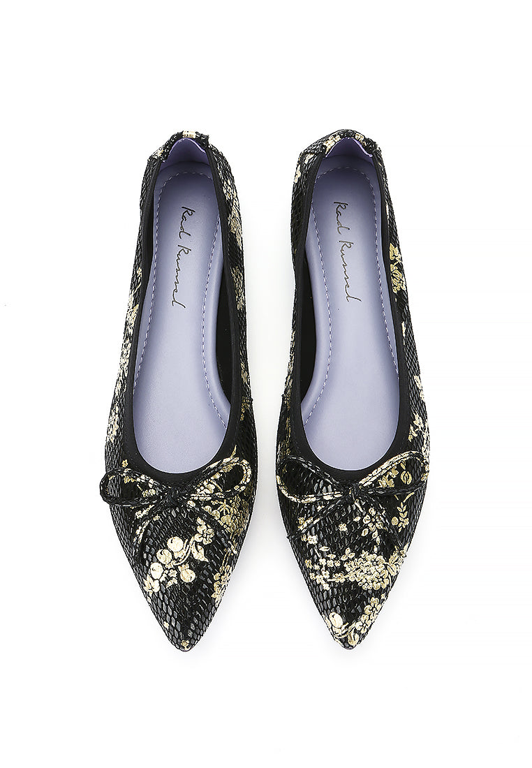 Floral Pointed Flats