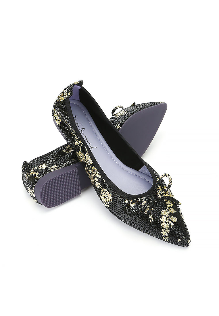 Floral Pointed Flats
