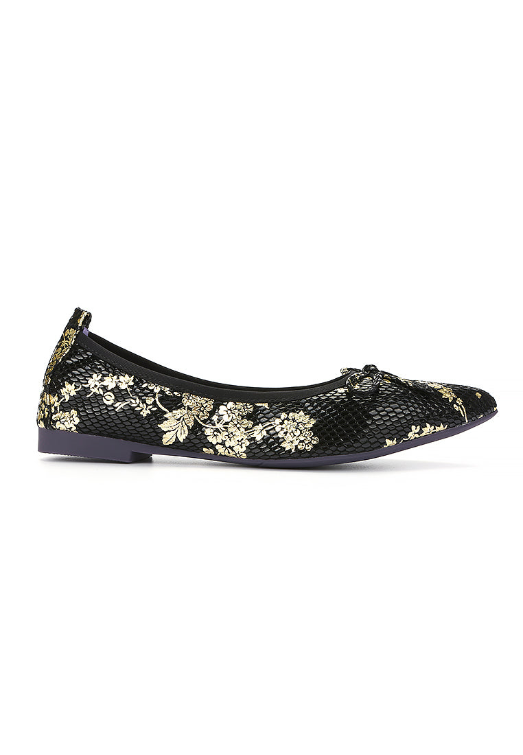 Floral Pointed Flats