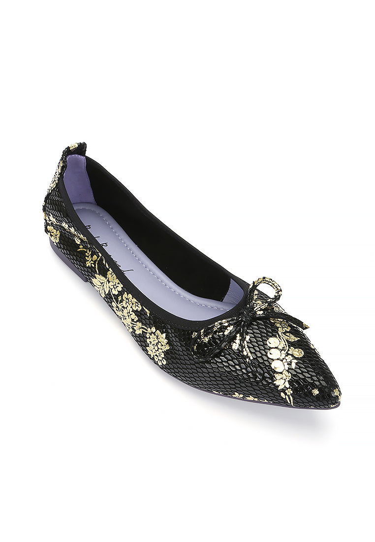 Floral Pointed Flats