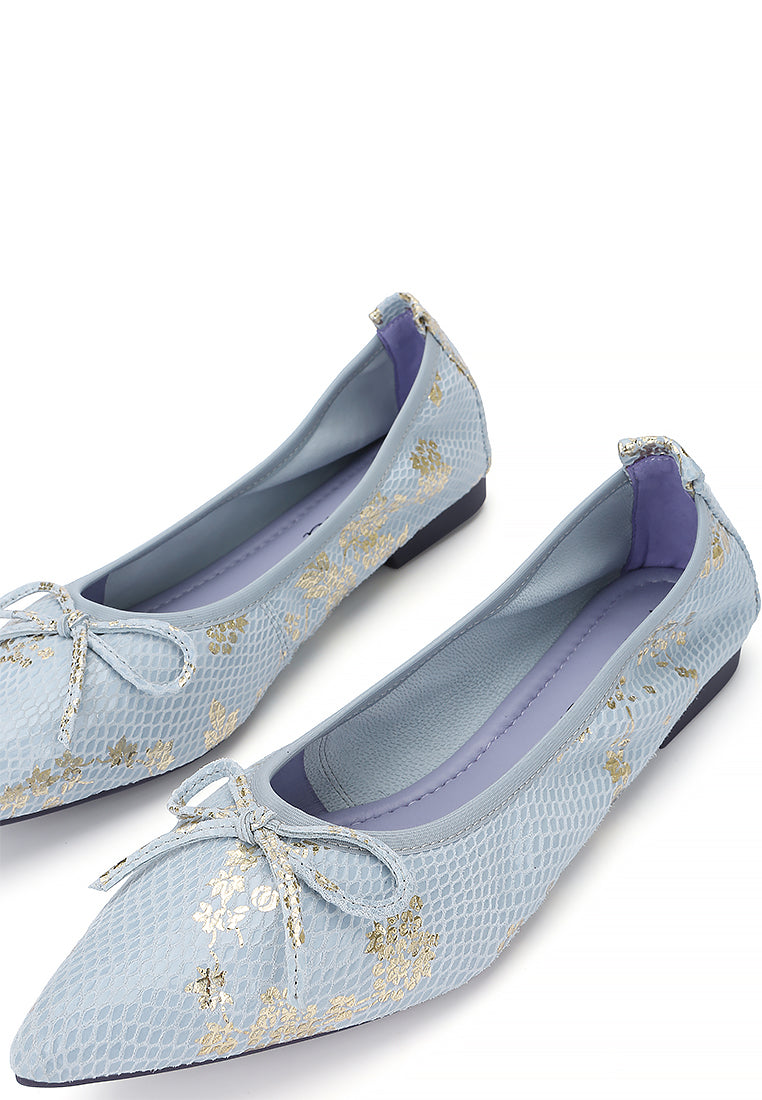Floral Pointed Flats