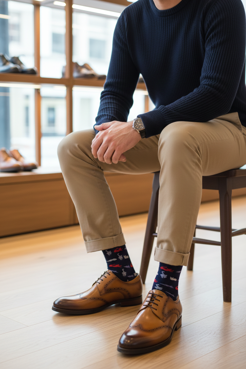 Modest Plaid Lace-up Derby